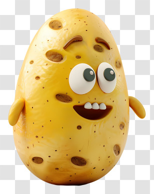 Cartoon Potato - Cartoon Potato With Happy Face Transparent PNG