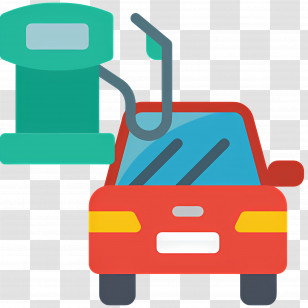 Gas Station - Red Car At Gas Pump Transparent PNG