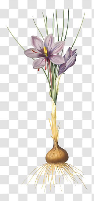 Purple Flower - Flower Bulb With Roots And Bloom Transparent PNG