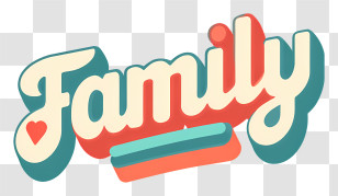 Family Logo - Retro Family Lettering Sticker Transparent PNG