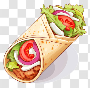 1 Wrap Sandwich - Delicious Shawarma With Fresh Filling Transparent PNG