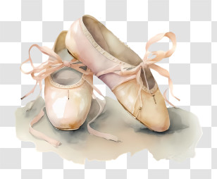 Ballet Shoes - Elegant Pink Ballet Shoes Transparent PNG