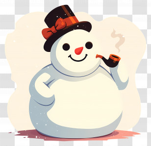Frosty The Snowman - Snowman With Pipe And Top Hat Transparent PNG