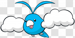 Swablu - Blue Bird With Cloud Wings Transparent PNG