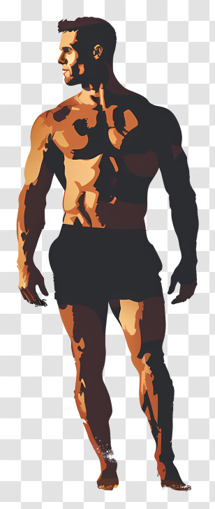 Man Beach Body - Muscular Man Silhouette For Fitness Inspiration Transparent PNG