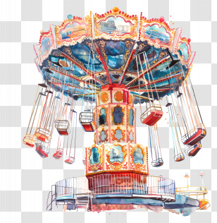 Amusement Park - Colorful Carousel Ride Transparent PNG