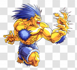 Blanka - Muscular Animated Character With Spiky Hair Transparent PNG