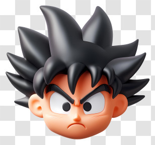 Son Goku - Angry Cartoon Face With Spiky Hair Transparent PNG
