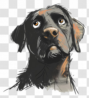 Black Dog - Expressive Sketch Of Black Dog Transparent PNG