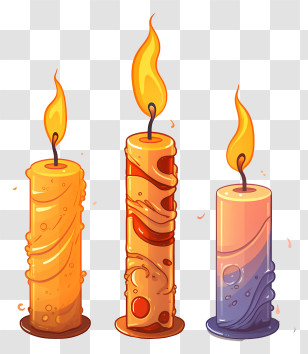 Candle Colors - Artistic Candles With Vivid Textures And Flames Transparent PNG
