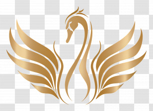 Simple Design - Golden Swan Illustration Transparent PNG