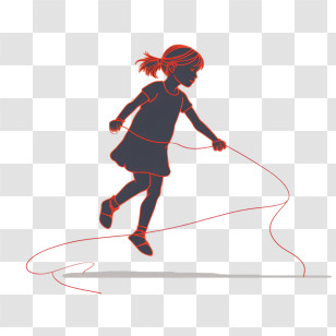 Sketch Girl
 - Jump Rope Silhouette Of A Girl Transparent PNG