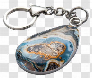 Keyring Gift - Colorful Stone Keychain With Metal Ring Transparent PNG