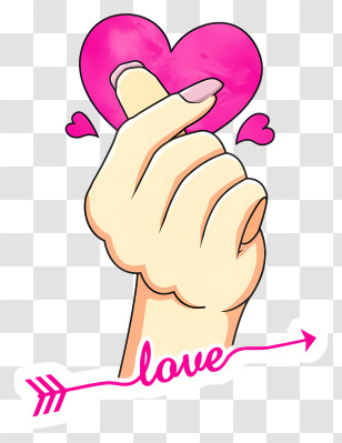 Kpop - Love Gesture Cartoon Illustration Transparent PNG