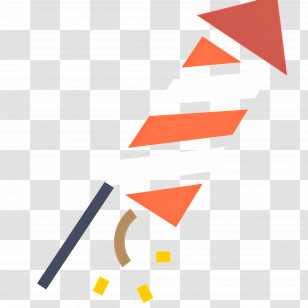 Fireworks Rocket - Orange And White Firework With Fuse Transparent PNG