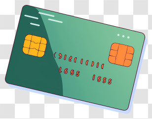 Credit Card - Illustrated Green Credit Card Design Transparent PNG