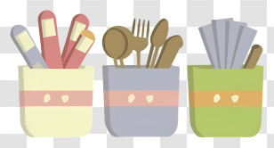 Plastic Cups - Colorful Utensil Holders Transparent PNG