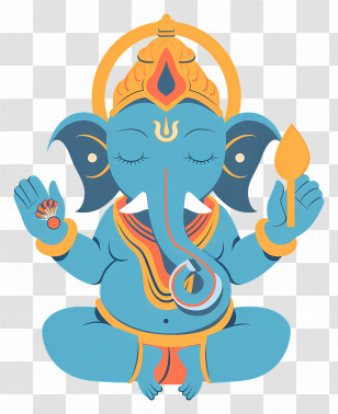 Ganesh Chaturthi - Blue Ganesha Hindu Deity Illustration Transparent PNG