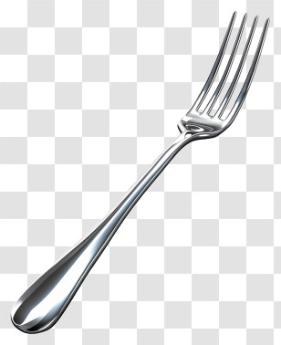 Fork - Shiny Metal Fork Illustration Transparent PNG