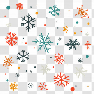 Falling Snowflakes - Colorful Snowflakes For Festive Winter Themes Transparent PNG