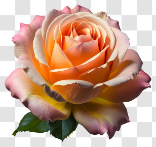 Pink Rose - Beautiful Gradient Rose With Peach And Pink Hues Transparent PNG