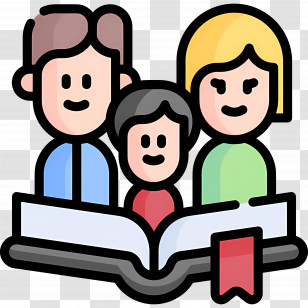 Family - Family Reading A Book Together Transparent PNG