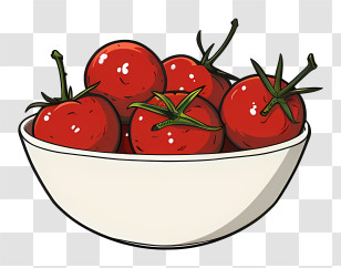 Cherry Tomato - White Bowl Filled With Fresh Red Tomatoes Transparent PNG