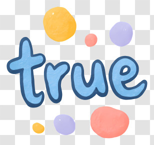 True - True Pastel Typography Transparent PNG
