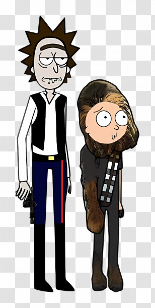 Rick And Morty - Cartoon Characters In Costume Illustration Transparent PNG