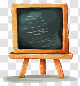 Blackboard Wooden Easel Chalkboard Erased Chalk Black Background Transparent PNG