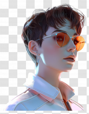 Edgy Short Pixie Cuts - Stylish Woman With Sunglasses Transparent PNG