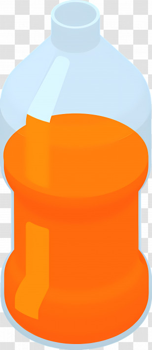 Water Bottle - Water And Orange Bottle Illustration Transparent PNG