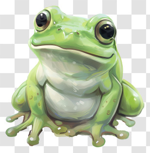 Cartoon Frog - Realistic Green Frog Illustration Transparent PNG