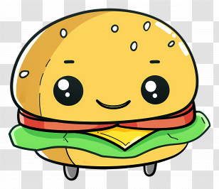 Cartoon Hamburger - Smiling Cartoon Burger Illustration Transparent PNG