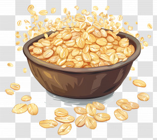 Oats - Bowl Of Golden Oats Illustration Transparent PNG