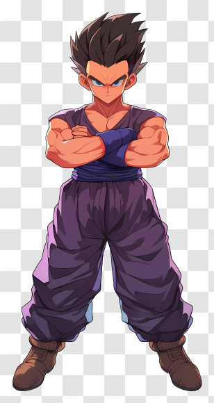 Gohan Dragon Ball - Strong Man With Crossed Arms Transparent PNG