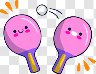 Icon - Cute Ping Pong Paddles Transparent PNG