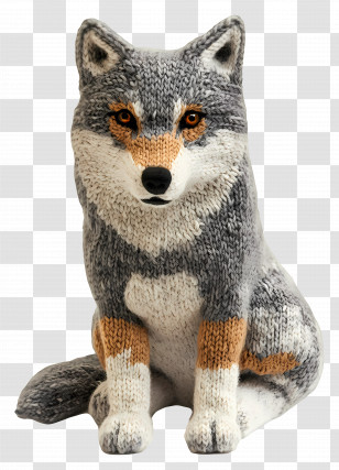Knitted Wolf - Knitted Wolf Sculpture Transparent PNG