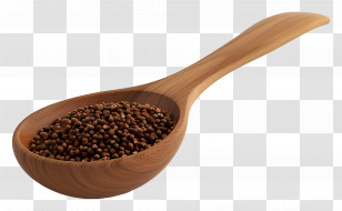 Cumin Seeds In Spoon - Wooden Spoon With Seeds Transparent PNG