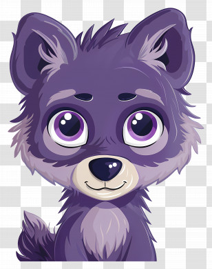 Wolf Head - Purple Cartoon Wolf Transparent PNG