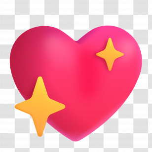 Sparkling Heart Emoji - Heart With Stars Icon Transparent PNG