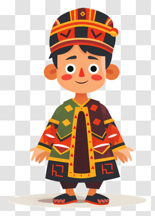 Art Design - Boy In Traditional Clothing Illustration Transparent PNG