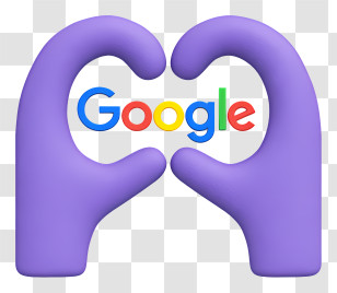 Google Logo - Google Logo With Purple Hands Transparent PNG