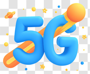 5g - Blue 5G Fun Icon Transparent PNG
