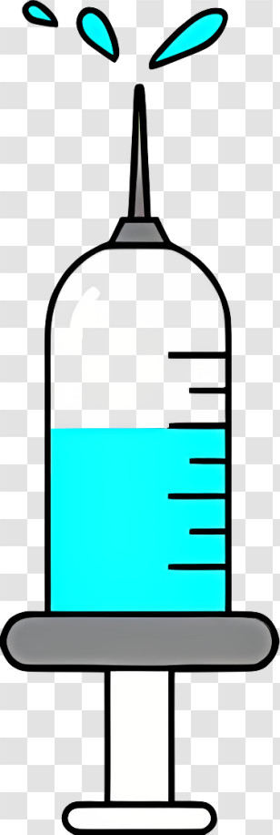 Icon - Illustration Of Syringe With Blue Liquid Transparent PNG