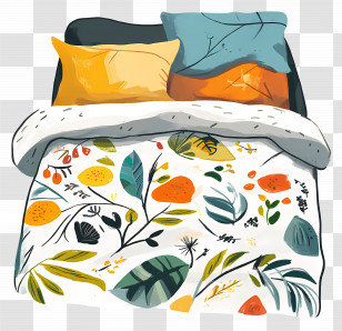 Make Your Bed Day - Colorful Bed With Pillows And Blanket Transparent PNG