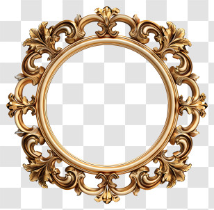 Gold Frame - Golden Decorative Circular Frame Transparent PNG