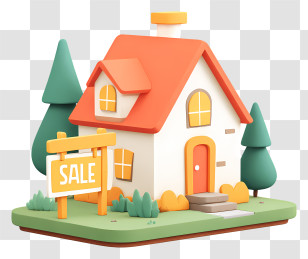 House For Sale - House For Sale With Red Roof Transparent PNG
