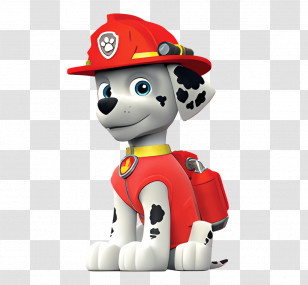 Paw Patrol - Cartoon Dalmatian Firefighter Character Transparent PNG