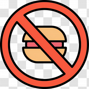 No Food - Minimalist No Fast Food Icon Design Transparent PNG